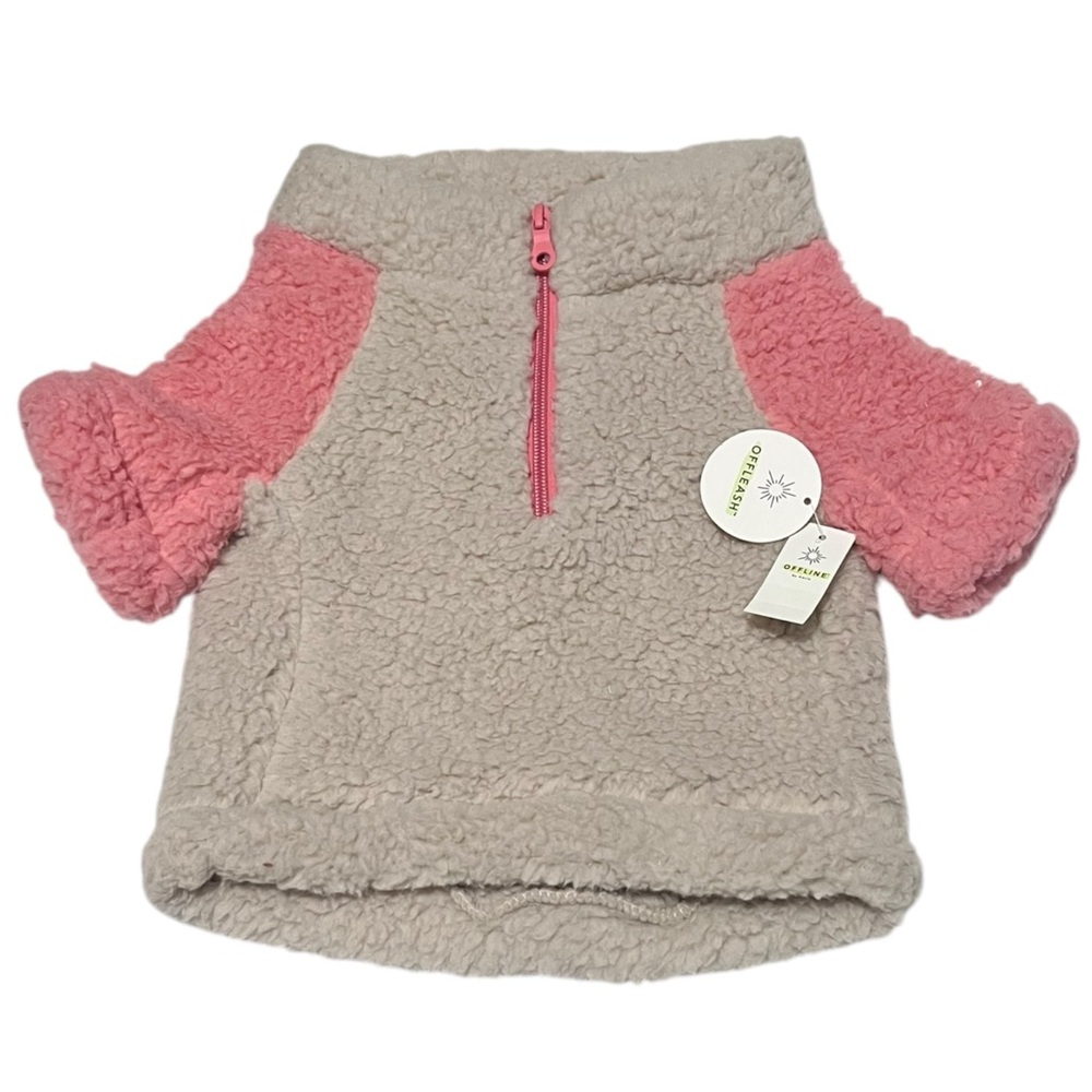 Offleash by Aerie Sherpa Dog Coat - Tan/Pink
